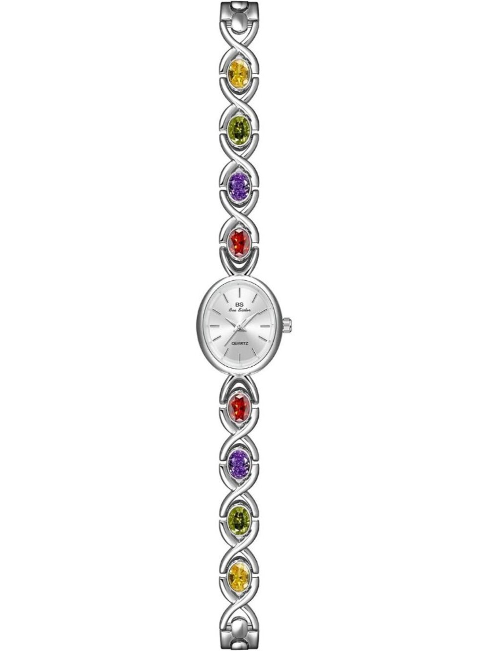 Womens Silver Analog Quartz Waterproof Oval Dainty Vintage Bracelet Luxury Watch